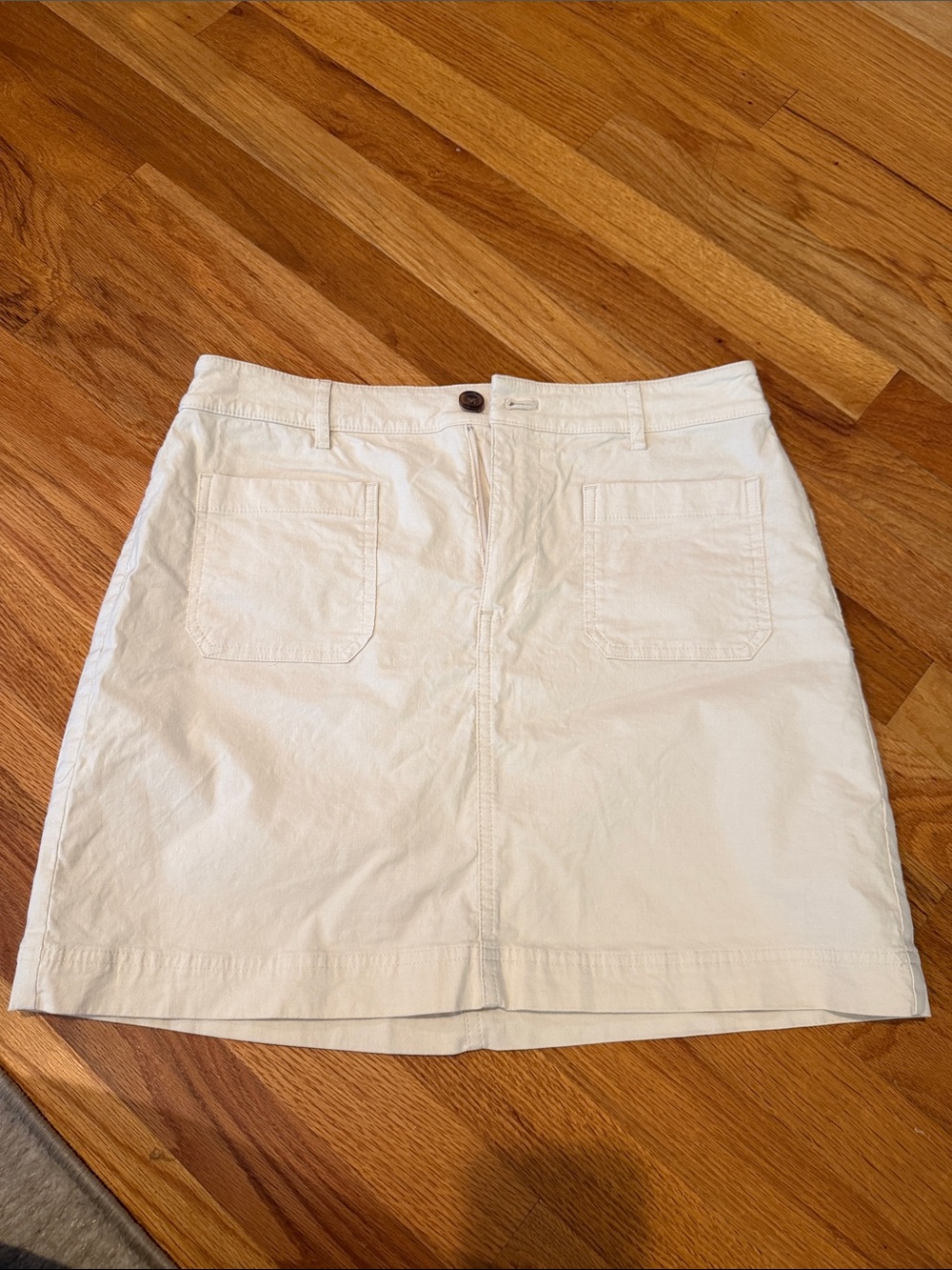 J. Crew White Cotton Mini Skirt with Front Pockets